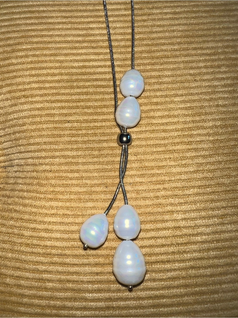 White Baroque Pearl Lariat Necklace - Women Jewelry
